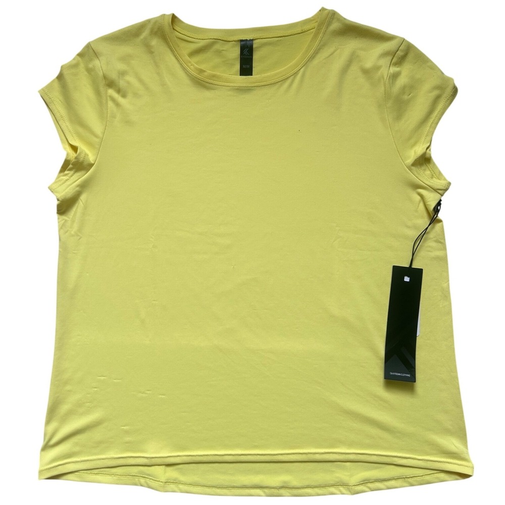 Kyodan T-shirt‎ Women Medium Lemon Verbena NEW Cap Sleeve Activewear
